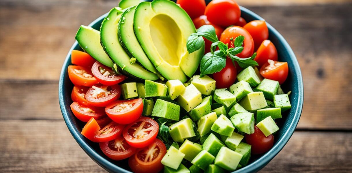 Avocado, Tomato and Cucumber Salad