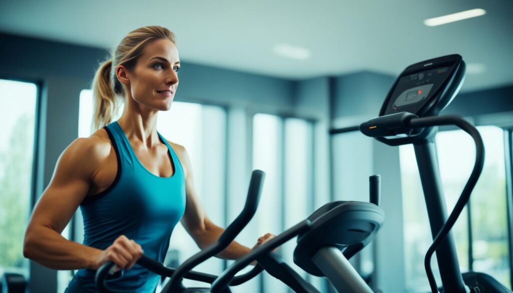 Low-impact cardio on an elliptical machine